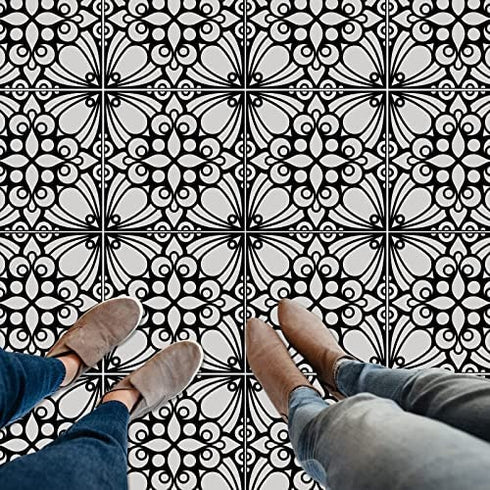 Floor Stencil,Wall Stencil,Lotus Tile Stencil,Floor Stencils for Painting Floors 12x12,Reusable Wall Stencil for Painting Large Pattern Set of 3