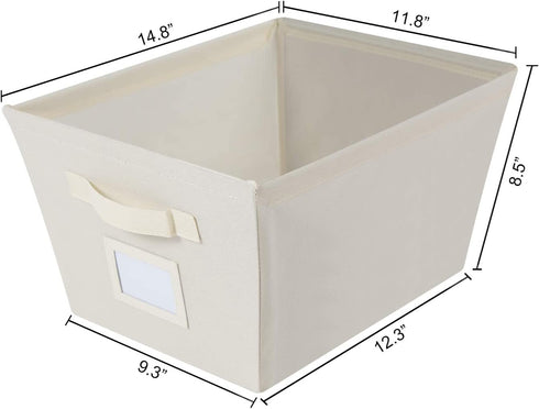 MAX Houser Fabric Cloth Storage Bins,Foldable Storage Cubes Organizer Baskets with Dual Handles for Home Bedroom Storage,Set of 6(Beige)