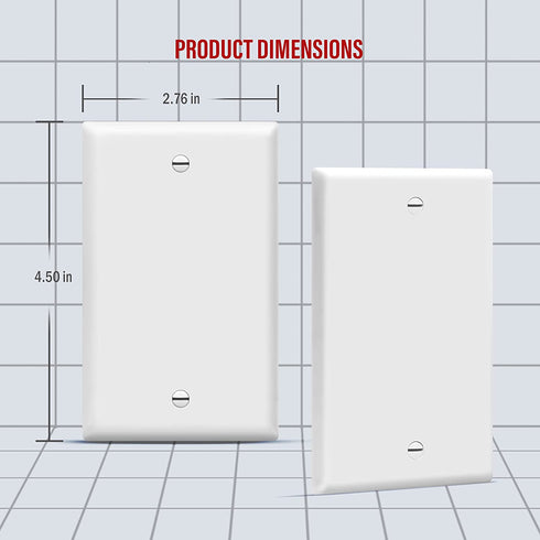 ENERLITES Blank Device Wall Plate, Gloss Finish, Standard Size 1-Gang 4.50" x 2.76", Polycarbonate Thermoplastic, Electrical Covers for Unused Outlets/Switches, 8801-W-10PCS, White 10 Pack