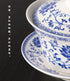 Chinese Porcelain Teacups 10oz Gaiwan Peony Lotus Flower Tureen Tradition Sancai Cover Bowl Lip Cup Saucer Tea Set (Blue lotus)