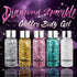 Body Glitter Gel Holographic Glitter Liquid for Festival Make Up 3 Colors Set Long-Lasting Easy to Remove (Pink,Silver,Mermaid)