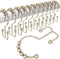 Gorilla Grip Shower Curtain Hooks, Stainless Steel Rust Resistant Easy Install Rings Set of 12, Decorative Liner Ring for Bathroom Hanging Rods, Friction Free Metal Hook, Bath Room Accessory, Nickel