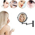 Wall-Mounted Makeup Mirror Black 10 Times Magnification Makeup Mirror can Move up and Down 8 inch Bathroom Double-Sided Makeup Mirror 360 Degree Rotating Telescopic Folding Without Dead Ends