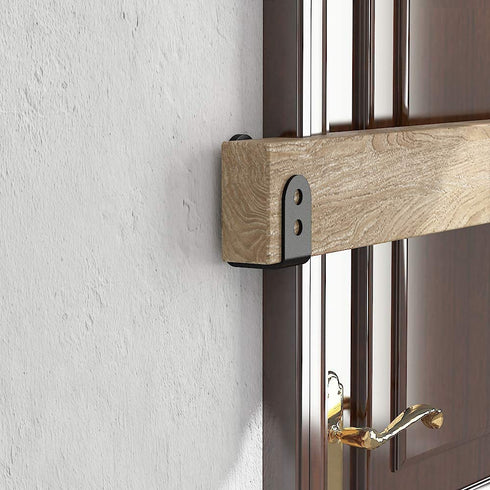 skysen Upgrade Door Security Barricade Brackets,Thickness-1/4" Drop Open Bar Holder Steel U Bracket fit for 2 x 4 Lumber,Carbon Steel,Black(fdzj-1)