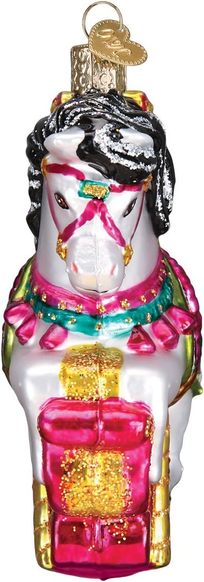 Old World Christmas Selection Glass Blown Ornaments for Christmas Tree, Carousel Horse