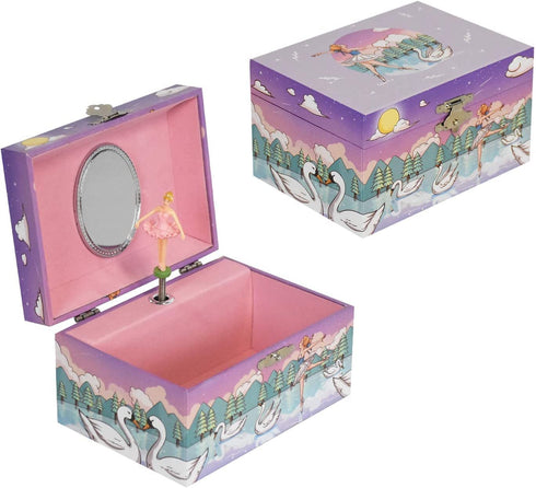 Laxury 5-inch Music Jewelry Box, Swan And Ballerina Design, Kids Jewelry Box, Ballerina Jewelry Box, Jewelry Boxes For Girls, Gifts For Girls From 7 To 12 Years Old