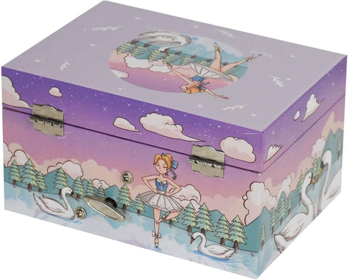 Laxury 5-inch Music Jewelry Box, Swan And Ballerina Design, Kids Jewelry Box, Ballerina Jewelry Box, Jewelry Boxes For Girls, Gifts For Girls From 7 To 12 Years Old