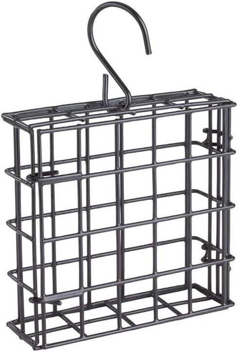 More Birds Suet Cage Bird Feeder, Fruit and Suet Feeder, Single Cake Capacity ,Black