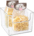 mDesign Plastic Open Front Food Storage Bin for Kitchen Cabinet, Pantry, Shelf, Fridge/Freezer - Organizer for Fruit, Potatoes, Onions, Drinks, Snacks, Pasta - 10" Wide - Clear