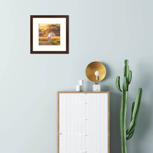 AUEAR, 12x12 Picture Frame, Display Pictures 8x8 with Mat or 12x12 Poster Frame Gallery Wall Photo Frame with Real Glass (Mahogany, 1-Pack)