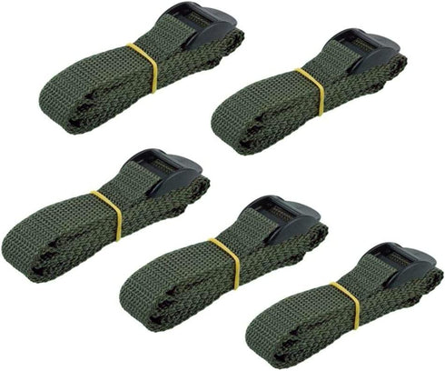 Folgtek 5 Pack Trail & Game Camera Mounting Straps Portable UV Resistant and Foldable Nylon Fiber Strap, Hunting Camera Tree Strap Belts Kit 145cm for Trail Cameras Accessory (Dark Green)