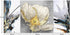 Modern Abstract Canvas Wall Art for Home Office Living Room Decoration Gold Floral Painting Artwork Lotus Flower Picture Giclee Print on Linen Canvas Blue Grey Artistic Ready to Hang 3 Pieces Per Set