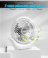 viniper Battery Operated Fan, Small Desk Fan : 3 Speeds & 8-24 Hours Longer Working, 180° Rotation, Optimised Portable USB Rechargeable Fan , Small but Mighty, Strong Wind (6.2 inch, White)