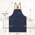 RockyToy Chef Apron with Cross Back Straps for Men Women, Cotton Canvas Apron for Artists Painting, Kitchen Cooking