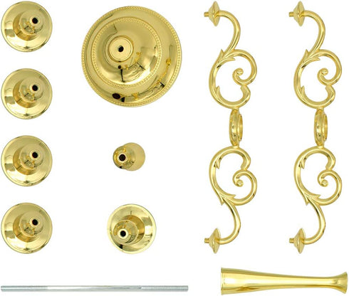 Dorlotou Metal Candelabra 5-Candle 10.1 Inch Tall Candle Holder Stick for Home Wedding Event and Party Festival,Gold