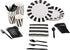 Black and White Party Bundle, Includes Plates, Napkins, Cups, and Cutlery (24 Guests,144 Pieces)