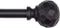 SZXIMU Curtain Rod 5/8 Inch Single Drapery Rods for Windows with Diamond Pattern Finials, 48-86", Black