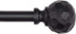 SZXIMU Curtain Rod 5/8 Inch Single Drapery Rods for Windows with Diamond Pattern Finials, 48-86", Black