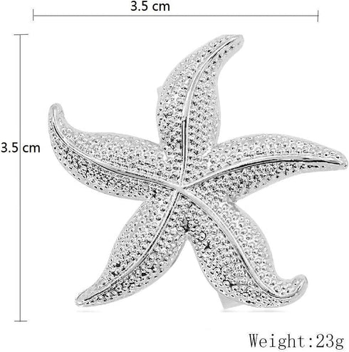 Starfish Napkin Rings Set of 8 Silver Ocean Coastal Nautical Holiday Wedding Party Beach Table Decor