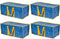 Klickpick Home Pack of 4- Heavy Duty Reusable Extra Large Storage Bags Laundry Bag Shopping Tote Moving Totes Bags Underbed Storage Bins Zipper -Backpack Handles,Compatible with IKEA FRAKTA CART