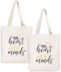 ElegantPark Teacher Gifts Set of 2 Teacher Appreciation Gift Canvas Teacher Bag and Tote with Pocket Canvas Teacher Tote Bag Glitter