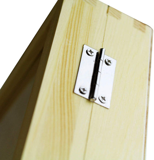 MOOCA Wood Glass Top Jewelry Display Case, Wooden Jewelry Tray for Collectibles, Home Organization Storage Box with White 50 Gem and Bead Storage Jars