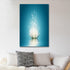 Teal Lotus Flower Canvas Wall Art Turquoise Decor for Bedroom Bathroom Abstract Picture Print Painting,Framed Artwork for Living Room,Office 8"Wx12"L