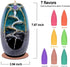 SPACEKEEPER Ceramic Backflow Incense Holder Incense Burner Waterfall, with 120 Backflow Incense Cones + 30 Incense Stick, Aromatherapy Ornament Home Decor, Blue Set