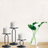 smtyle Christmas Black Candle Holders for Pillar LED Candles Set of 3 Candelabra with Iron-3.5" Diameter Ideal Round