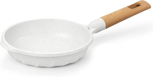 Nonstick Frying Pan 100% PFOA Free Cookware Induction Skillet Fry Pan 7.9 Inch - White
