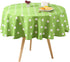 Eternal Beauty Spillproof Table Cloth Round 60" Polyester Washable Picnic Tablecloth for Outdoor Dining Table (Green Polka Dots)
