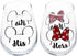 Disney Mickey & Minnie "His" and "Hers" Outline Stemless Glass, Set of 2