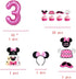 Minnie 3rd Birthday Party Supplies Minnie 3 Year Old Girls Birthday Party Decorations Minnie 3rd Birthday Cake Cupcake Toppers Number 3 Foil Balloon Banner Minnie Birthday Decorations