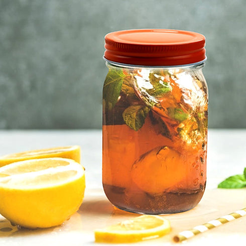 12oz/350ml Mason Jars, Woaiwo-q Glass Jars with Orange Lids for Honey, Jam, Jelly, Wedding Favors, Baby Foods, Shower Favors, DIY Projects (20 Pcs)