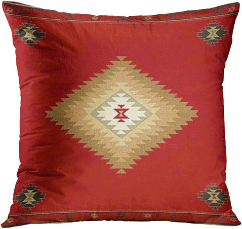 ArtSocket Set of 4 Throw Pillow Covers South Southwest Western Tribal Red Native American Home Cultural Geometric Hue Country Decorative Pillow Cases Home Decor Square 18x18 Inches Pillowcases