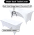 FestiCorp White Fitted Table Cover for 6 Foot Table - Spandex Massage Lash Bed Table Covers 6Ft, Elastic Table Cloths, Open Back Stretch Table Clothes for Party, DJ Table, Banquets, Events, Trade Show