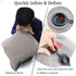 HOMCA Reading Pillow, Inflatable Backrest Pillow with Arms Great as Travel Camping Pillow for Lumbar Back Support, Gray