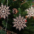 Blulu 50 Pieces Plastic Snowflake Ornaments Glitter Snowflake Christmas Tree Hanging Decorations with 50 Pieces Hooks for Winter Home Wonderland Decor Xmas Party Favors Supplies (Rose Gold)