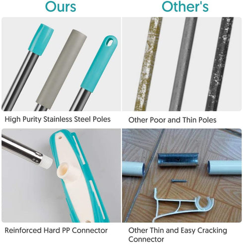 MEXERRIS Scrub Brush with Floor Scrubber Deck Brush Long Handle Combo Cleaning Kits, Stiff Bristles Durable Scrubbing Grout Brushes for Carpet Bathroom, Shower, Sink, Bathtub, Tile, Kitchen Surface