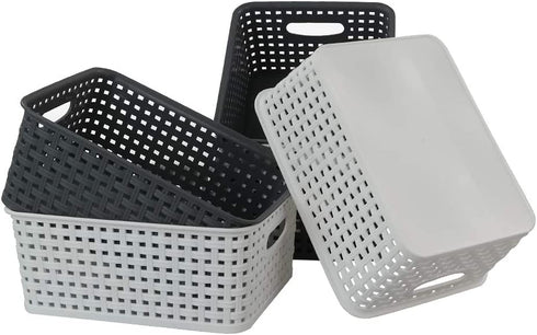 Tstorage Plastic Small Storage Baskets for Kitchen, Bathroom, Office, 6 Packs