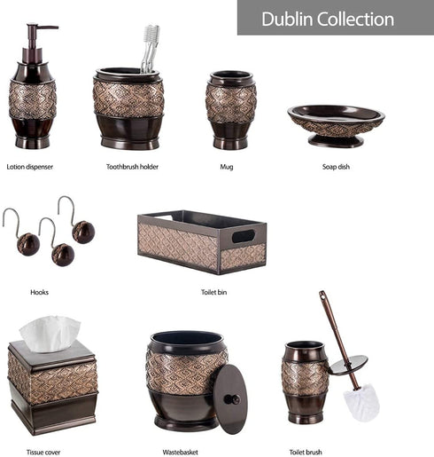 Creative Scents Dublin Shower Curtain Hooks Rust Proof Shower Hooks for Curtain Decorative Set of 12 Shower Rings for Curtain (Brown)