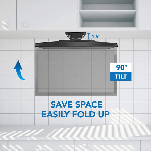 Mount-It! MI-LCDCM Kitchen Under Cabinet Mount TV Ceiling Mount Folding Bracket, 90 Degree Tilt, Fold Down, Swivel for 13 to 23 inch LCD, TV, LED, Monitor, Flat Screens up to VESA 100x100