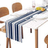 Stripe Table Runner-Navy Blue Gray White Cotton linen-Long 108 inche Dresser Scarves,Farmhouse Tablerunner for Kitchen Coffee/Dining/Sofa Table Bedroom Home Living Room,Scarf Decor for Holiday Dinner