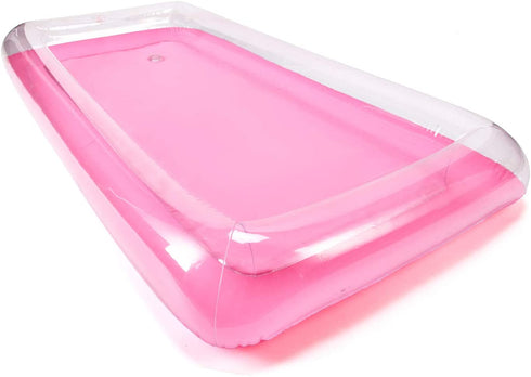 Inflatable Ice Serving Bar Coolers for Parties, Made Of Grey Material, Food Drink Salad Buffet Tray with Mesh Food Cover for Indoor and Outdoor Party Pool Picnic Luau By FEEBRIA (Pink)