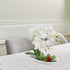 LIVILAN Artificial Orchid White Arrangements for Decoration Silk Fake Flowers for Table Centerpiece Home Bathroom Decor Office Wedding Vivid