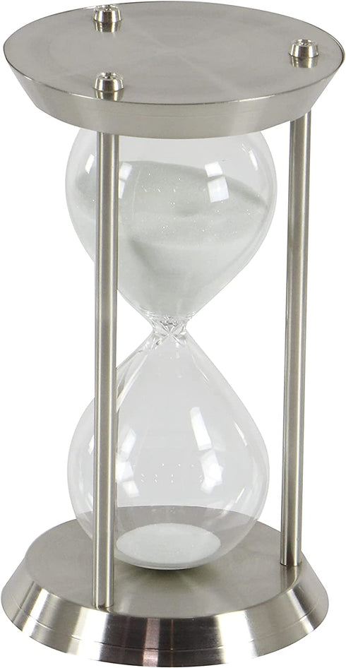 Deco 79 Metal/Glass 60 Minute Hourglass, 12 by 7-Inch