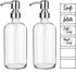 ARKTEK Glass Soap Dispenser 2 Packs - Clear Dish Soap Dispenser for Kitchen, Great for Essential Oils Liquid Soaps ( 17 Ounce/ 500 ML, 2 Packs )