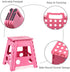 Acko 16 Inches Super Strong Folding Step Stool for Adults, Kitchen Stepping Stools, Garden Step Stool Pink