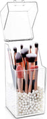 InnSweet Makeup Brush Holder Organizer, Dustproof Cosmetics Brush Storage with White Pearls