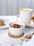 Sweese 501.001 Porcelain Souffle Dishes, Ramekins - 8 Ounce for Souffle, Creme Brulee and Ice Cream - Set of 6, White